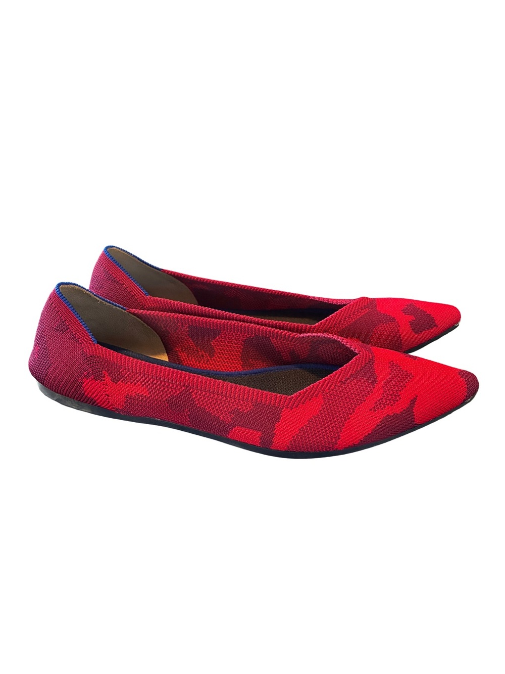 Rothy’s The Point Botanicamo Red Camo Flats — Size 8.5